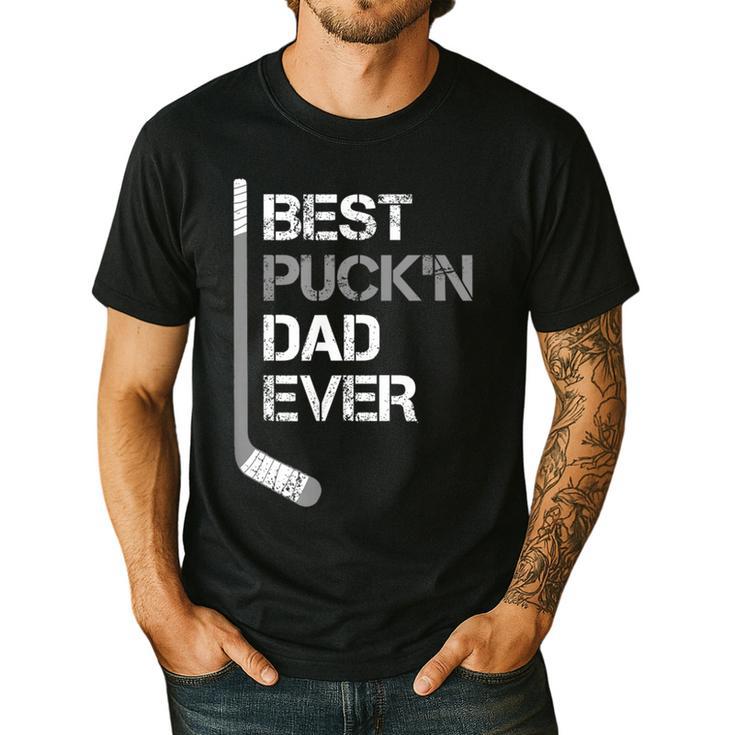 Father's Day Hockey Dad Best Puck'n Dad Ever Men's Casual T-Shirt