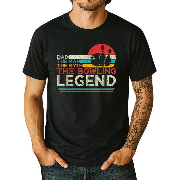 Father's Day The Man The Myth The Bowling Legend Bowler Dad Men's Casual T-Shirt