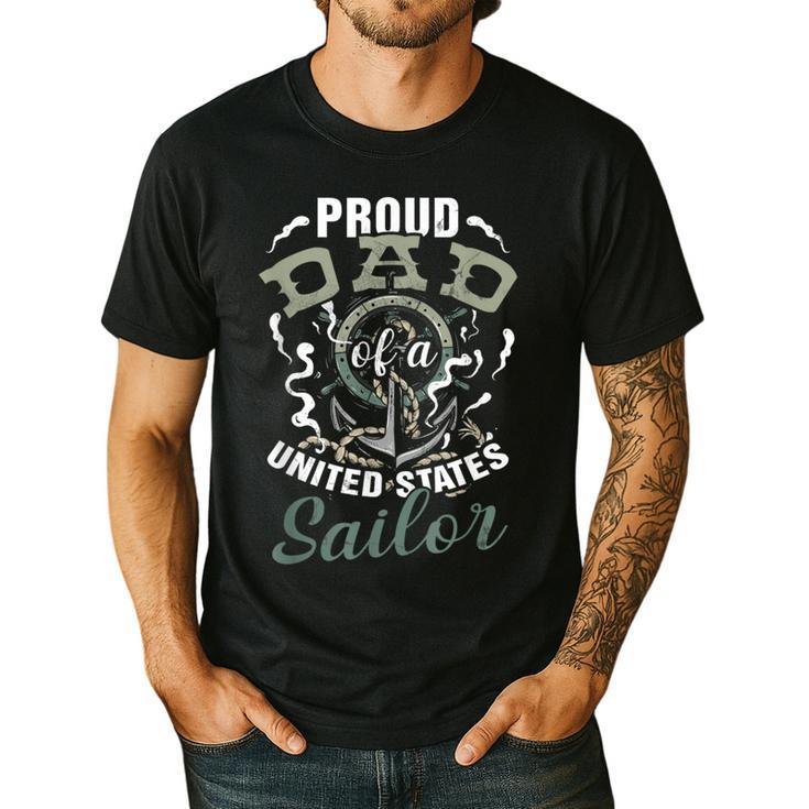Fathers Day Proud Dad Of A United States Anchor Sailor Men's Casual T-Shirt