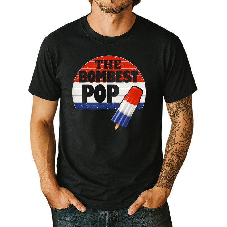 Fathers Day Shirt Cool Dad Bombest Pop Retro 80s Dad Men's Casual T-Shirt