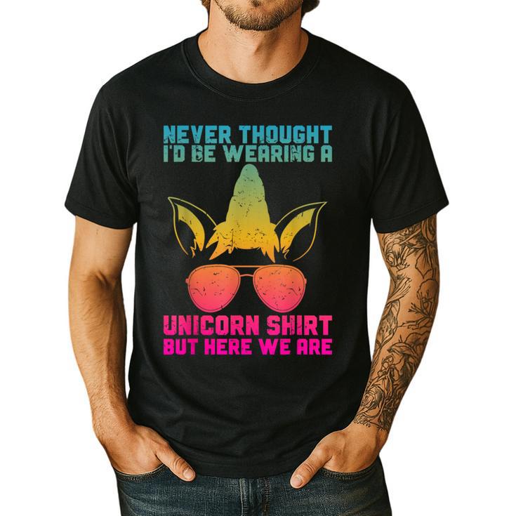 Fathers Day I Wear A Unicorn Shirt Dadacorn Men's Casual T-Shirt