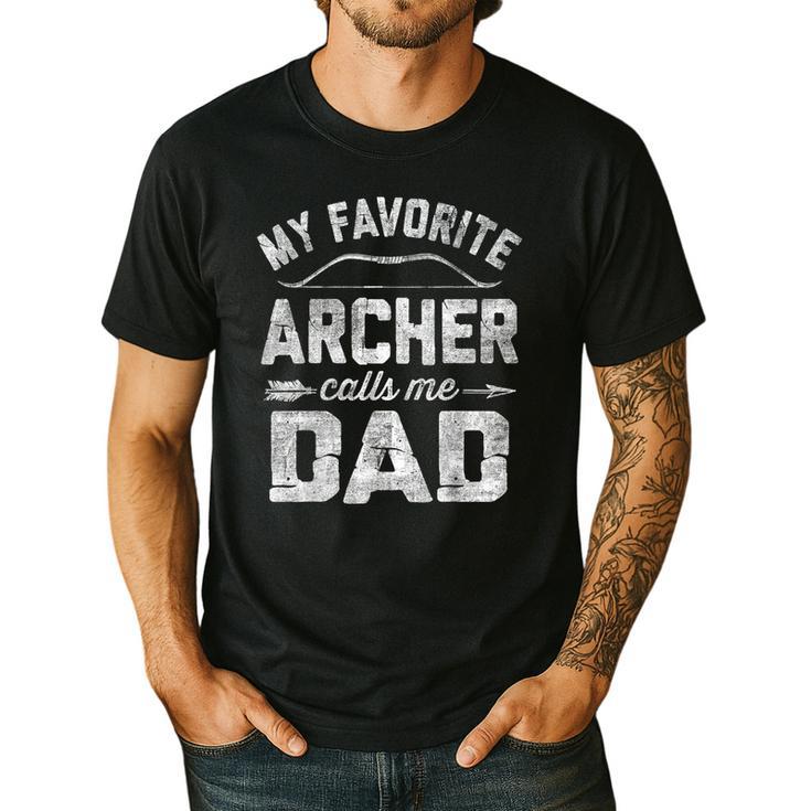 My Favorite Archer Calls Me Dad Archery Father's Day Men's Casual T-Shirt