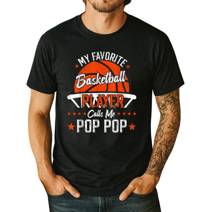 My Favorite Basketball Player Calls Me Pop Pop Funny Dad Men's Casual T-Shirt