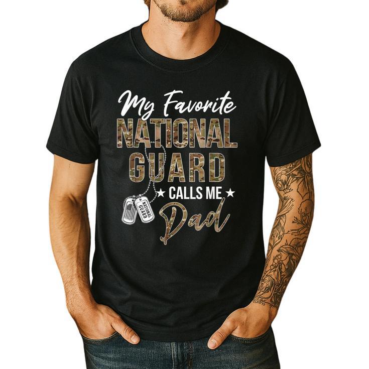 My Favorite National Guard Calls Me Dad Military Family Men's Casual T-Shirt