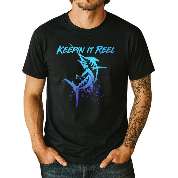 Fishing Keepin IT Reel Marlin Sport Fishermen Men Dad Men's Casual T-Shirt