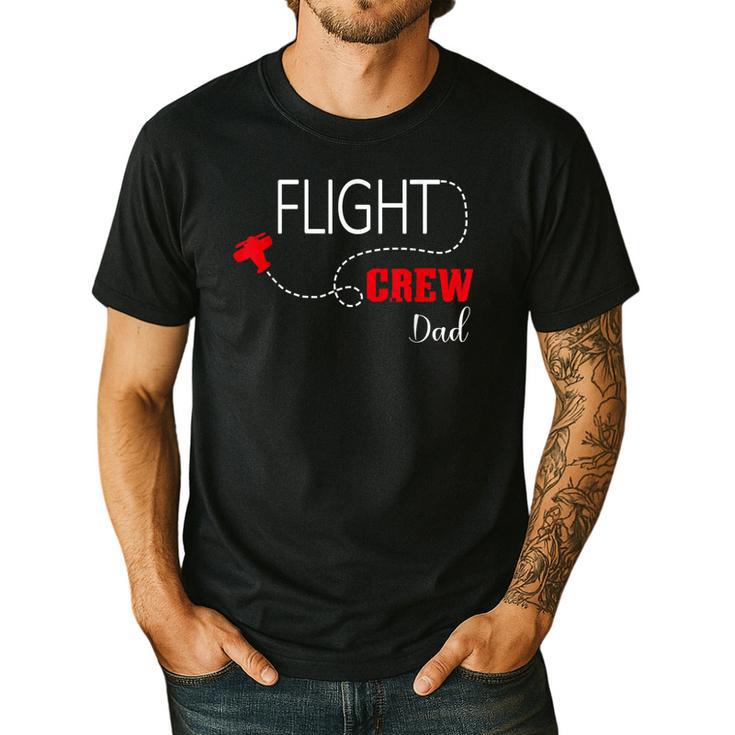 Flight Crew Airplane Birthday Dad Airplane Matching Family Men's Casual T-Shirt