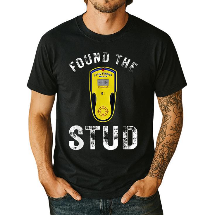 Found The Stud Dad Joke Handy Tools Stud Finder Men's Casual T-Shirt