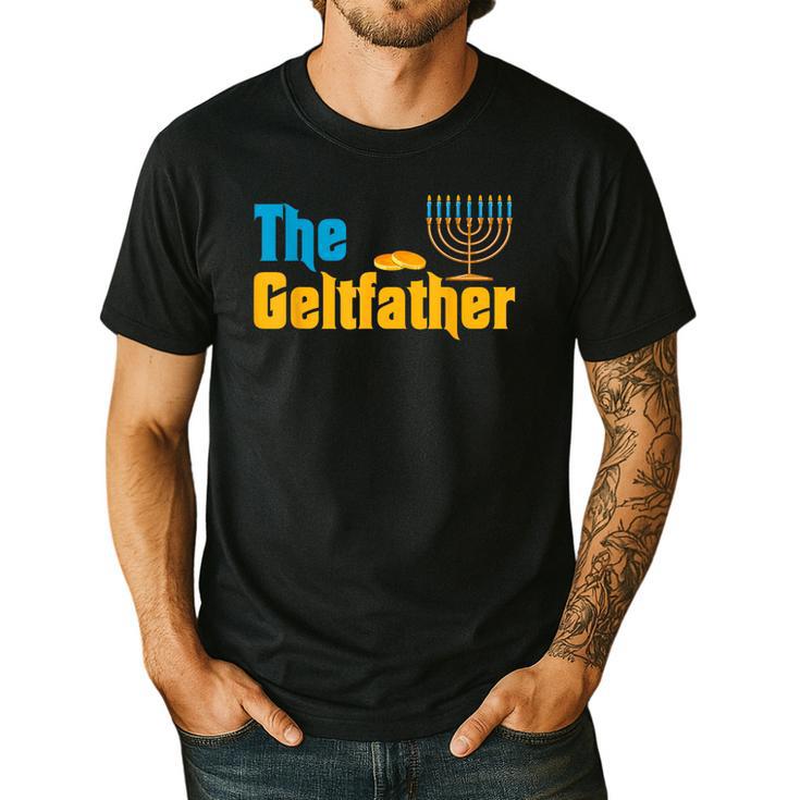 Gelt Father Hanukkah Menorah Jewish Dad Pajamas Men's Casual T-Shirt