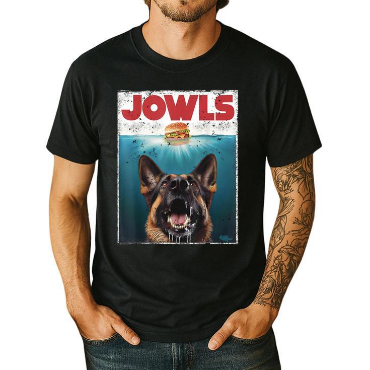 German Shepherd Jowls Hamburger GSG Dog Mom Dog Dad Men's Casual T-Shirt