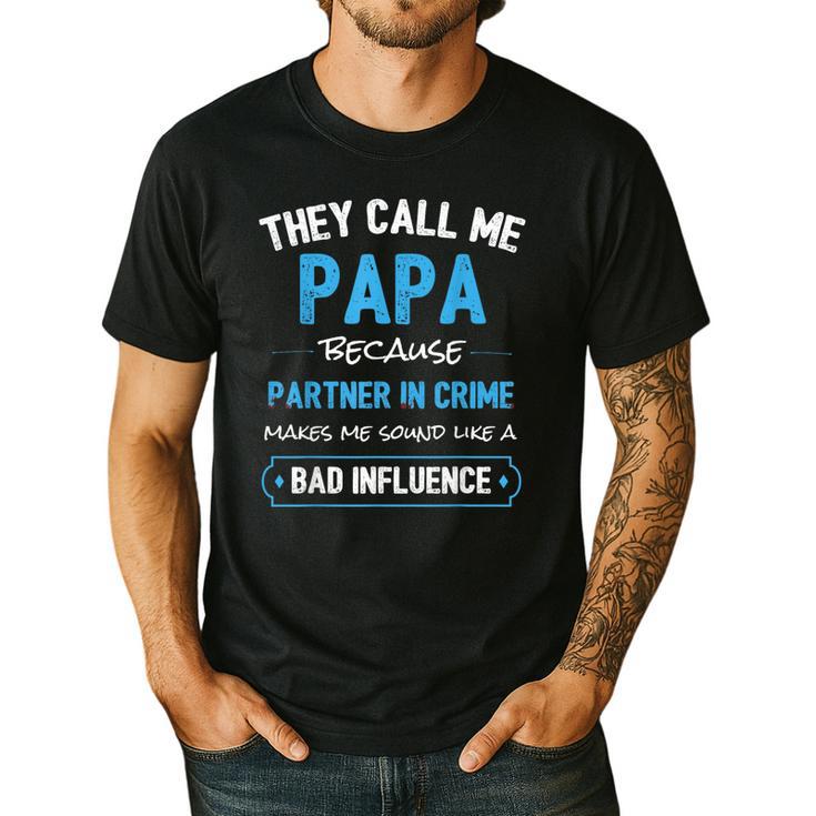 Grandpa Papa Partner In Crime Dad Men's Casual T-Shirt