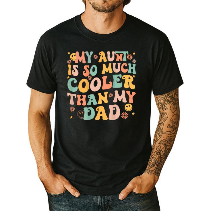 Groovy My Aunt Is So Much Cooler Than My Dad On Back Kids Men's Casual T-Shirt