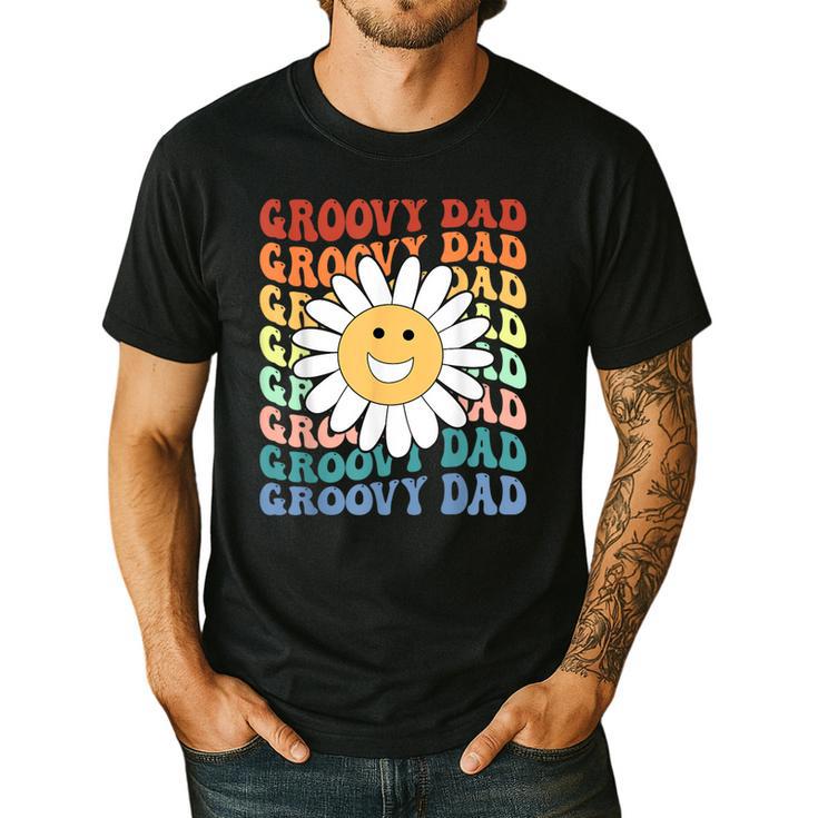 Groovy Dad Matching Outfit Fathers Day Family Retro Vintage Men's Casual T-Shirt