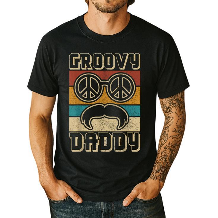 Groovy Daddy 60s Outfit 70s Themed Party Costume Dad Hippie Men's Casual T-Shirt