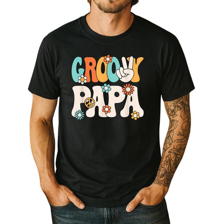 Groovy Papa Dad Retro Hippie 60s 70s Party Outfit Men Men's Casual T-Shirt