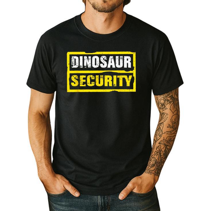 Halloween Adult Costume Dinosaur Security Dad Mom Men's Casual T-Shirt