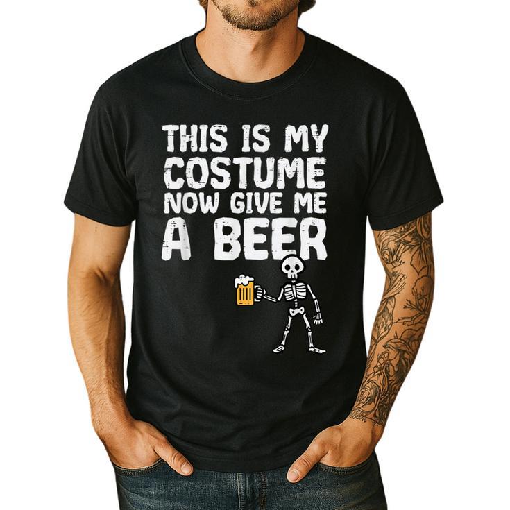 Halloween This Is My Costume Give Me Skeleton Dad Men Men's Casual T-Shirt
