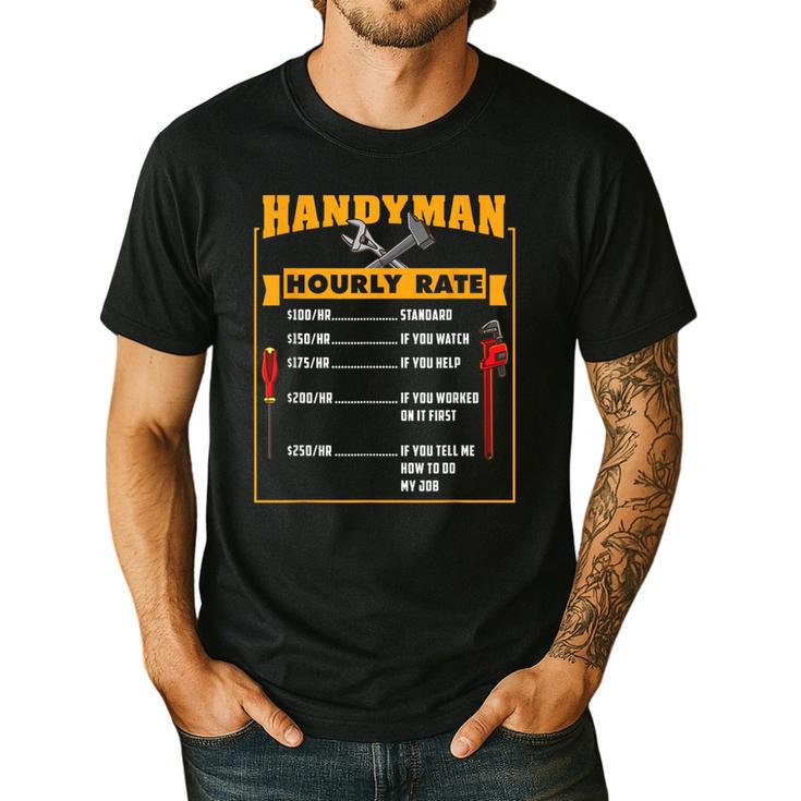 Handyman Hourly Rate Fathers Day Dad Men's Casual T-Shirt