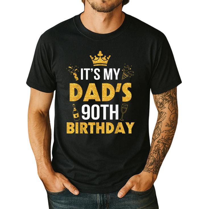 Happy Father Daddy 90 Years Old It's My Dad's 90th Birthday Men's Casual T-Shirt