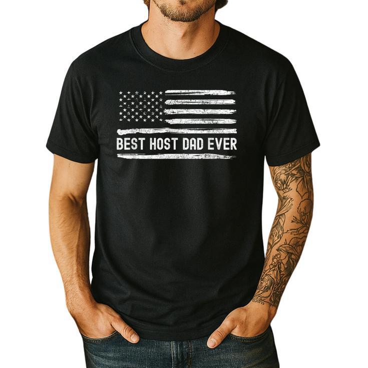 Host Dad Best Ever Flag Men's Casual T-Shirt