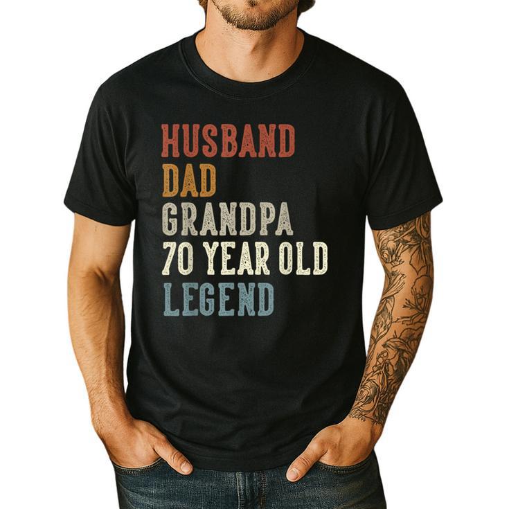 Husband Dad Grandpa 70 Year Old Legend 70th Birthday Men's Casual T-Shirt