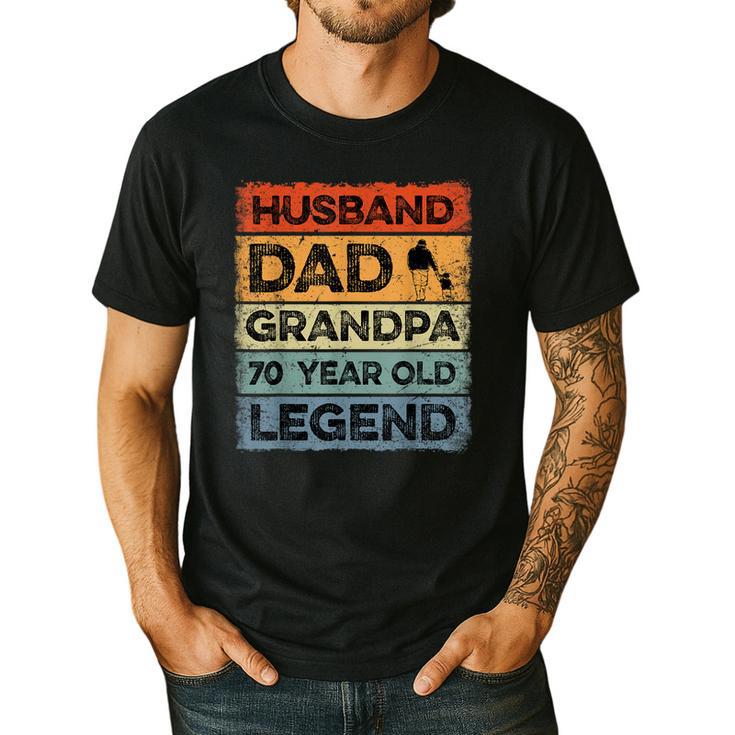 Husband Dad Grandpa 70 Year Old Legend 70th Birthday Vintage Men's Casual T-Shirt