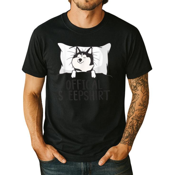 Husky Dog Pajama Husky Official Sleepshirt Mom Dad Kid Men's Casual T-Shirt