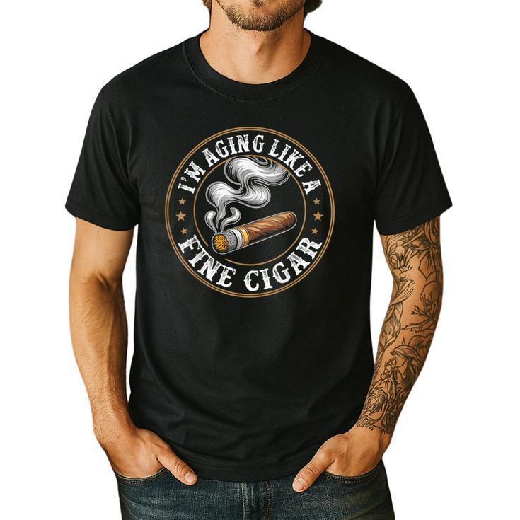 I'm Aging Like a Fine Cigar Retro Dad Father's Day Men's Casual T-Shirt