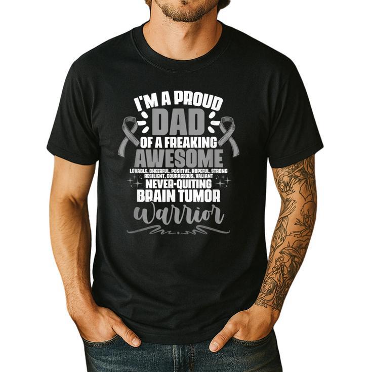 I'm A Proud Dad Brain Tumor Warrior Brain Tumor Survivor Men's Casual T-Shirt