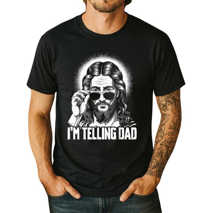 I'm Telling Dad Jesus Men's Casual T-Shirt