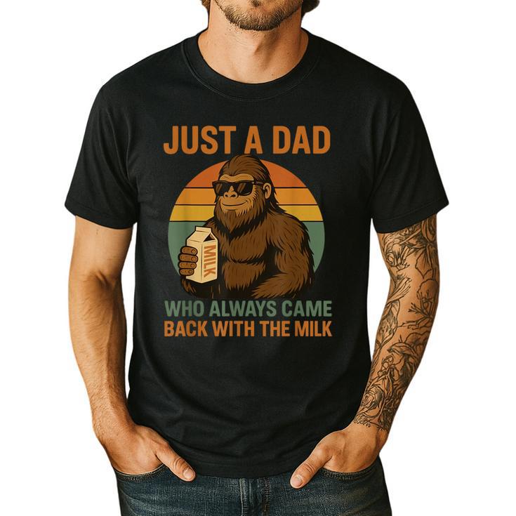 Just A Dad Who Always Came Back With The Milk Bigfoot Men's Casual T-Shirt