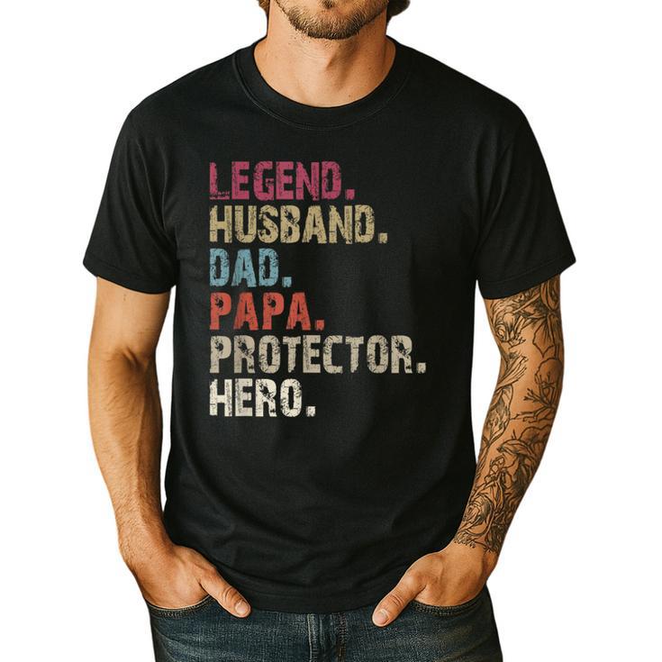 Legend Husband Dad Papa Protector Hero For Dad Men's Casual T-Shirt