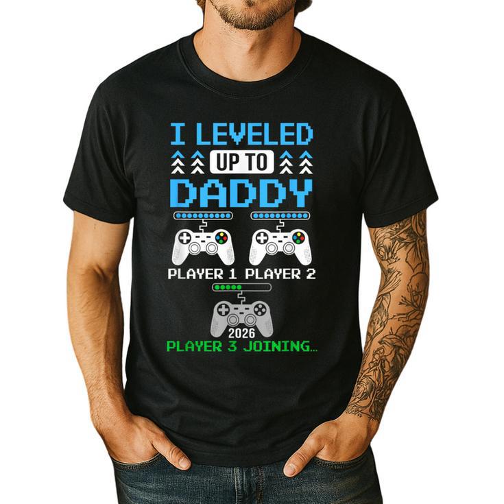 Leveled Up To Daddy Again  Gamer Dad Est 2026 Men's Casual T-Shirt