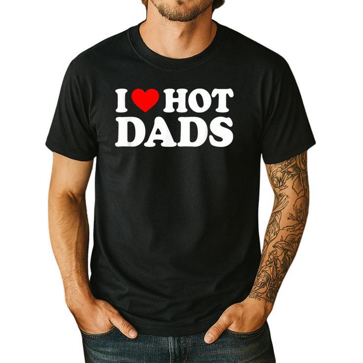 I Love I Heart Hot Dads Shirt Men's Casual T-Shirt