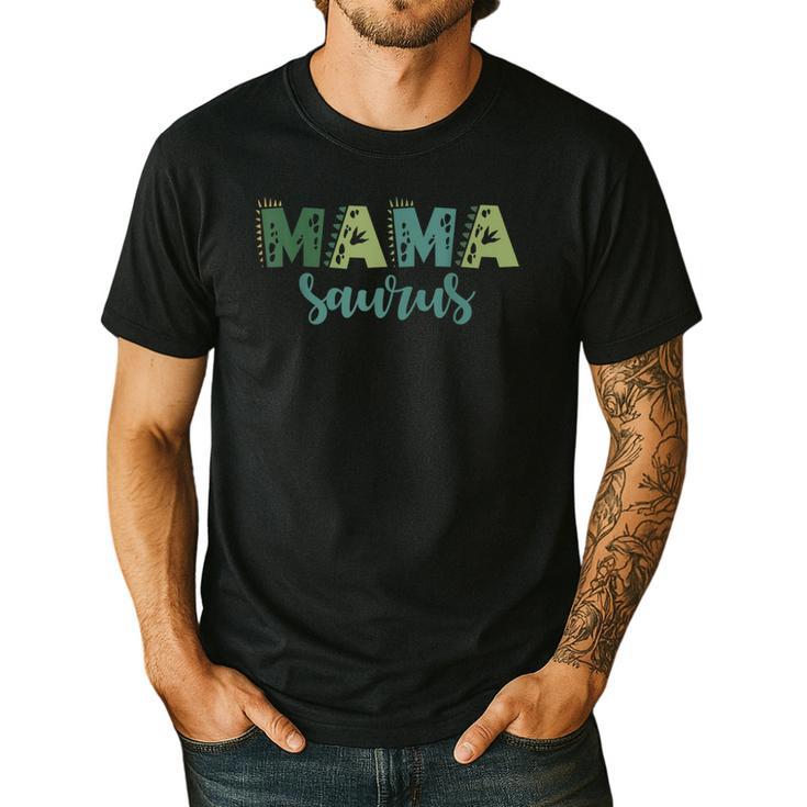 Mama Saurus Dinosaur Birthday Mom Dad Birthday Boy T-Rex Men's Casual T-Shirt
