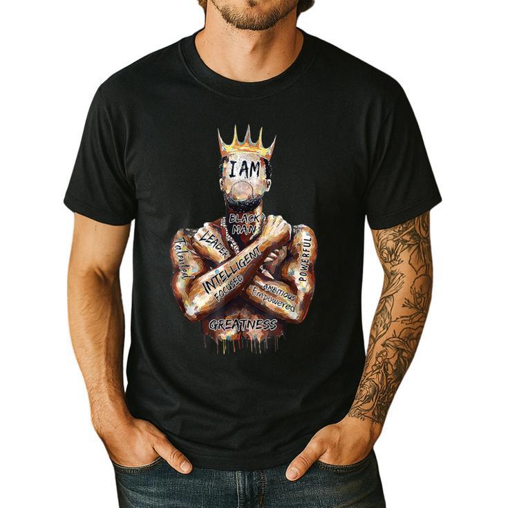 I Am Man King Powerful Dad Afro Melanin Black History Men's Casual T-Shirt