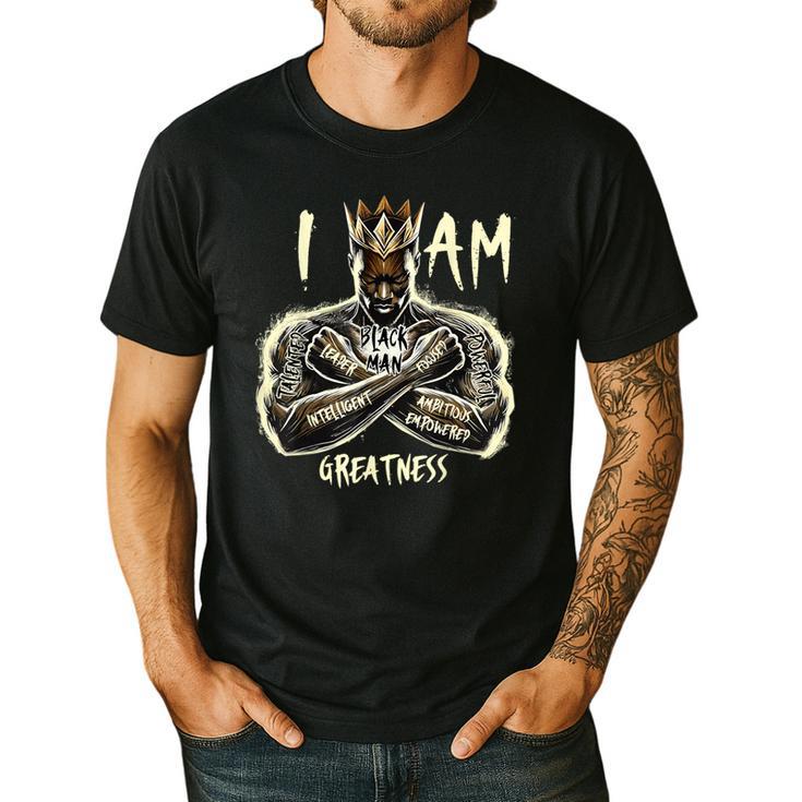 I Am Man King Powerful Dad Afro Melanin Men's Casual T-Shirt