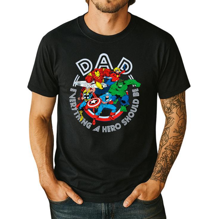 Marvel Comics Retro Classic Father's Day Avengers Hero Dad Men's Casual T-Shirt