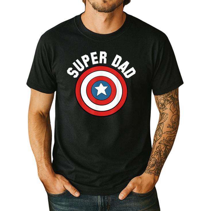 Marvel Father's Day Super Dad Captain America Shield Men's Casual T-Shirt