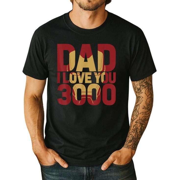 Marvel Iron Man Dad I Love You 3000 Text Fill Father's Day Small Men's Casual T-Shirt