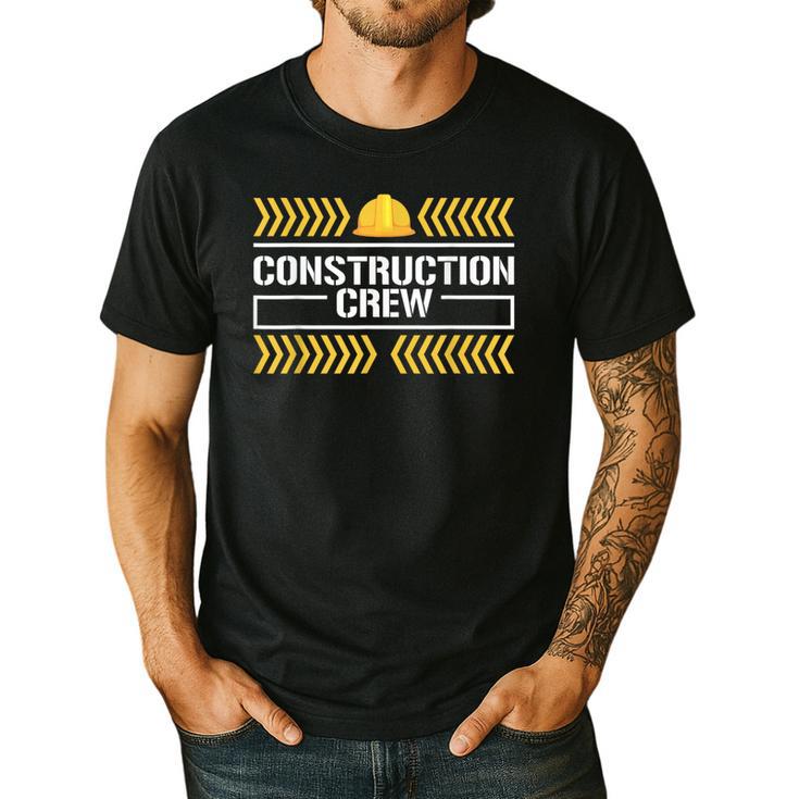 Matching Boys And Dad Mom Construction Digger Birthday Party Men's Casual T-Shirt