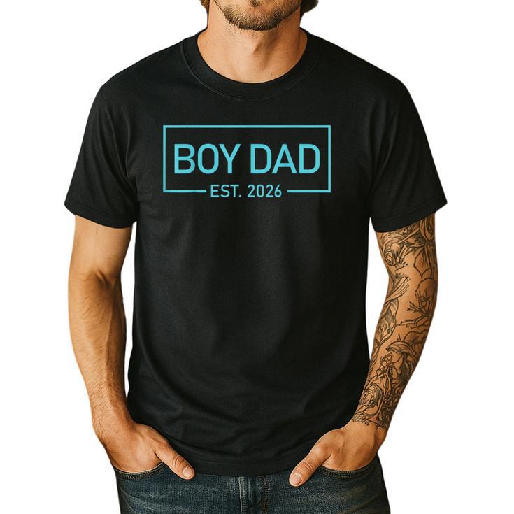 Men Boy Dad Est 2026 Newborn Daddy Father Baby Boy Son Men's Casual T-Shirt