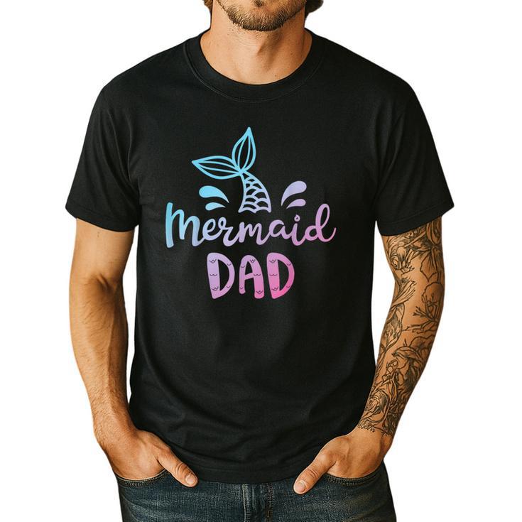 Mermaid Dad Merman Daddy Dad Family Matching Birthday Men's Casual T-Shirt