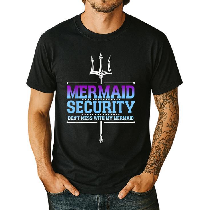 Mermaid Security Merman Merdad Mermaid Squad Fathers Day Dad Men's Casual T-Shirt
