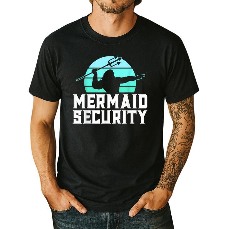 Mermaid Security Shirt Boys Swimmer Dad Merdad Trident Men's Casual T-Shirt