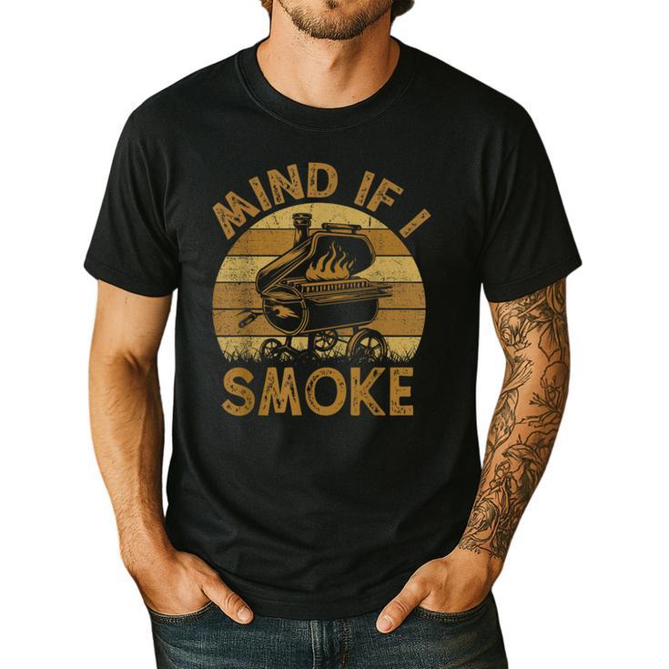 Mind If I Smoke BBQ Barbeque Grilling Chef Dad Men's Casual T-Shirt