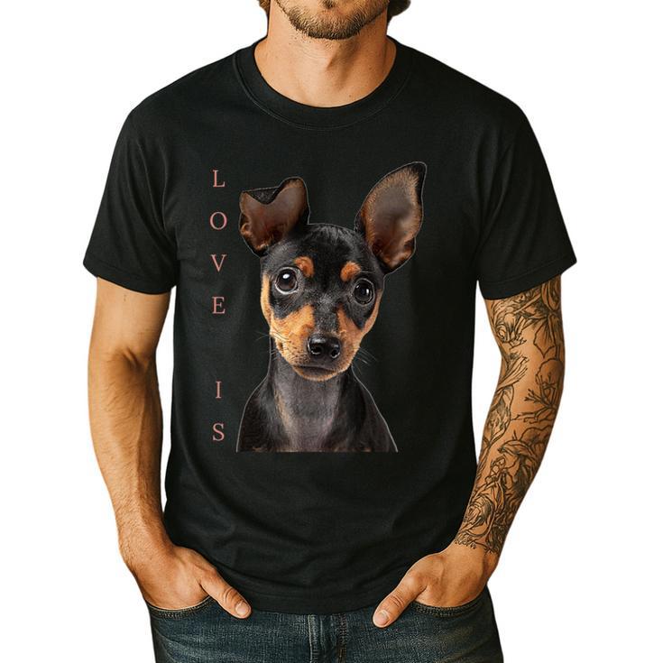 Miniature Pinscher Shirt Dog Mom Dad Tshirt Love Puppy Pet Men's Casual T-Shirt
