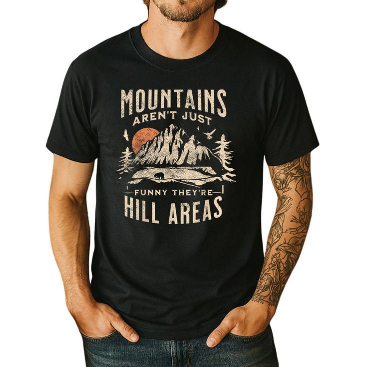 Mountains Aren't They'Re Hill Areas Dad Joke Word Pun Men's Casual T-Shirt