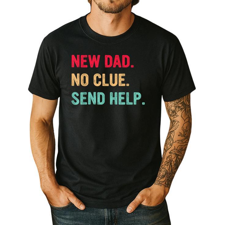 New Dad No Clue Send Help Vintage Men's Casual T-Shirt