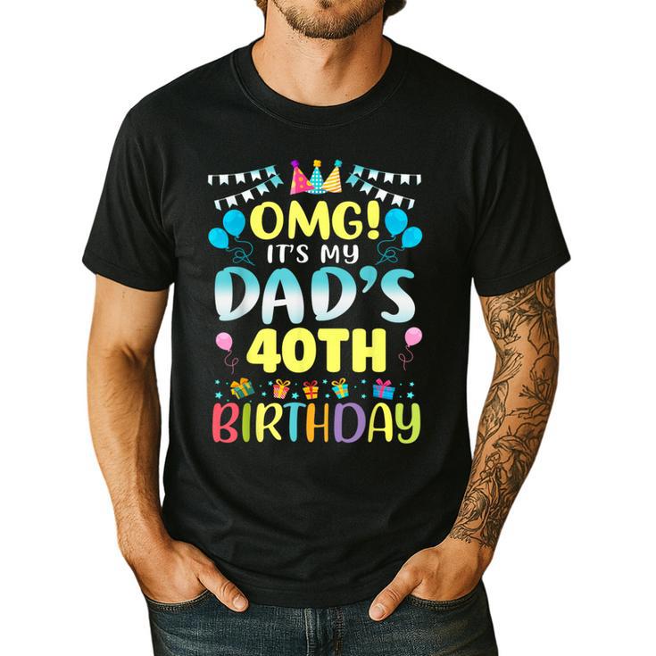 OMG It's My Dad's 40th Birthday Sweet 40 Years Old Men's Casual T-Shirt