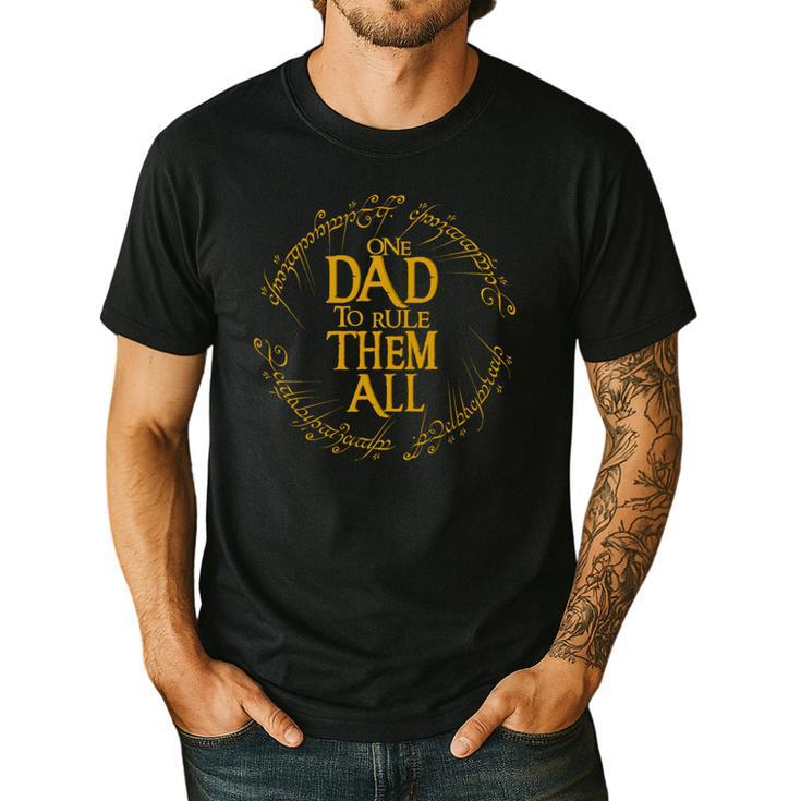 One Dad To Rule Them All Fantasy Nerd Dad Graphic Men's Casual T-Shirt